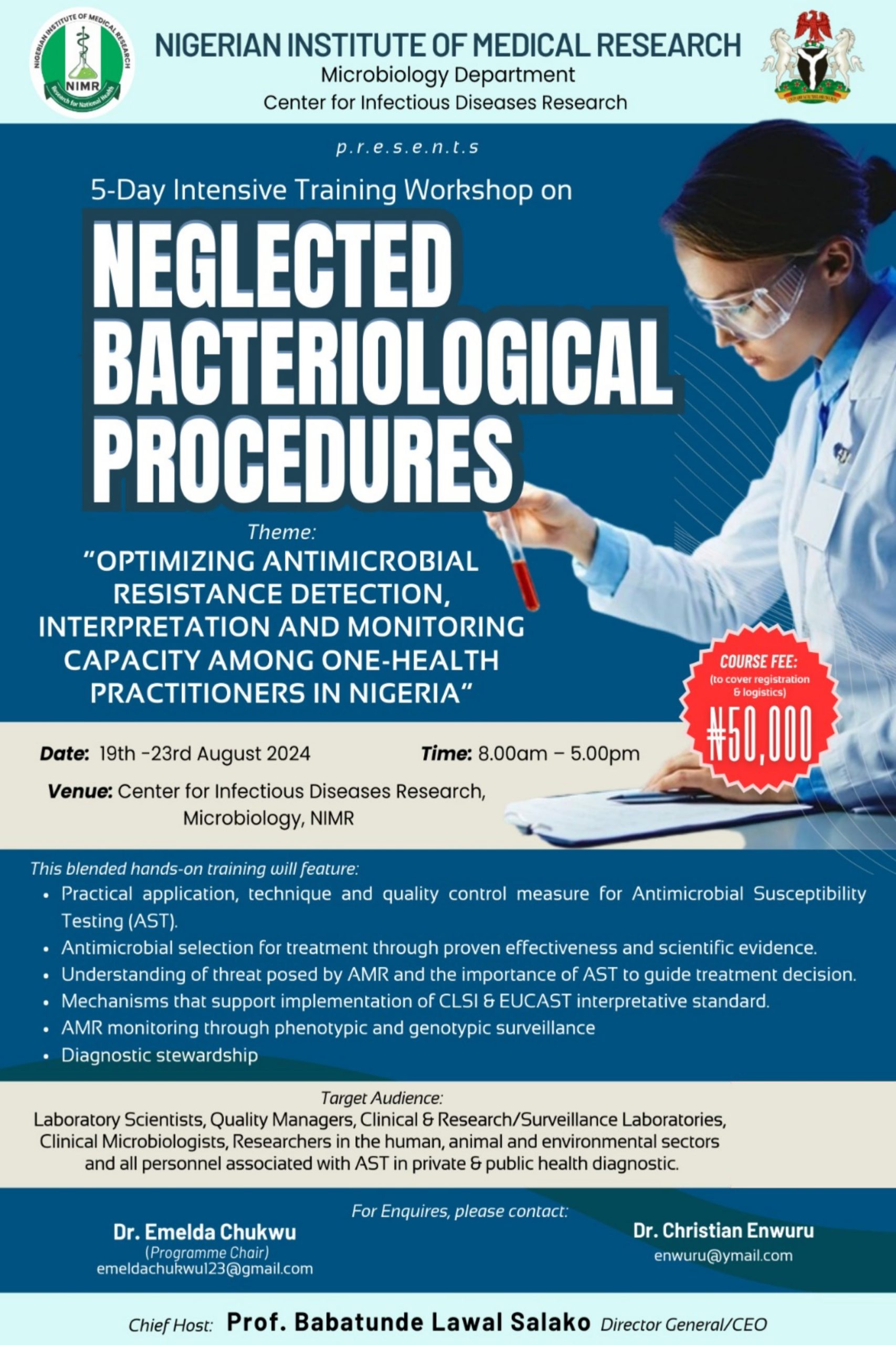 5-Day Intensive Training Workshop on Neglected Bacteriological Procedures